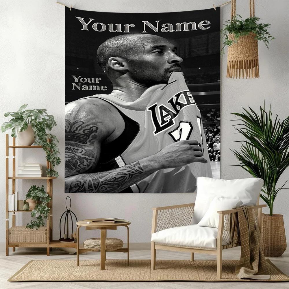 Kobe Custom Your Name Wall Decor Tapestry Art For Pet Memorial Birthdaywedding Party Backdrop Family Gift