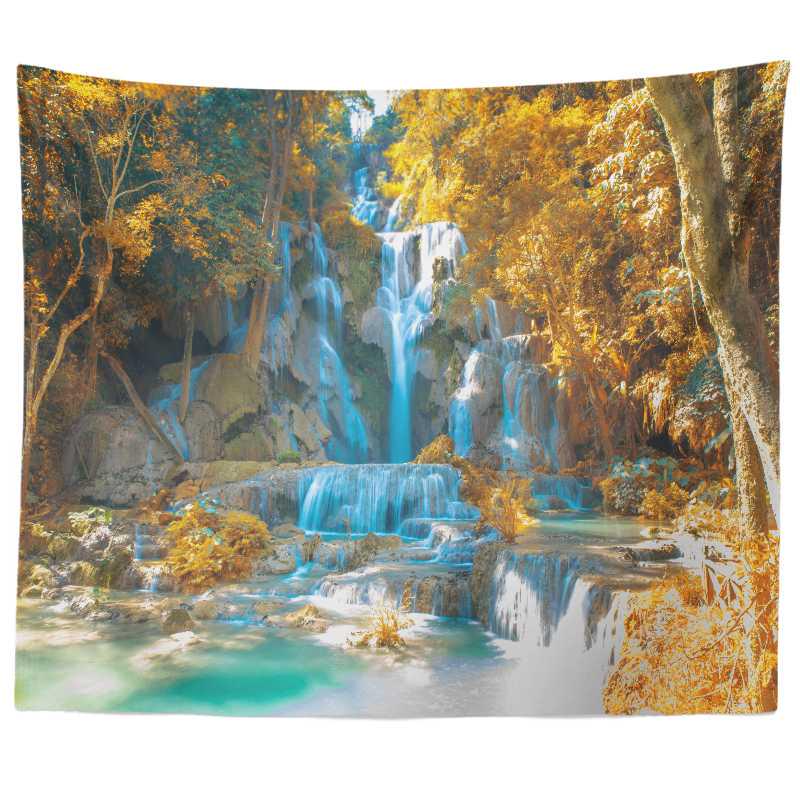 Paradise Wonderland Psychedelic Tapestry Wall Hanging Giant Mushroom House Bohemian Home Decor Wall Hanging Large Tapestry