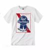 Футболка Pabst Blue Ribbon. Футболка с коротким рукавом, Белая футболка для мужчин и женщин, Унисекс футболка, Американский размер