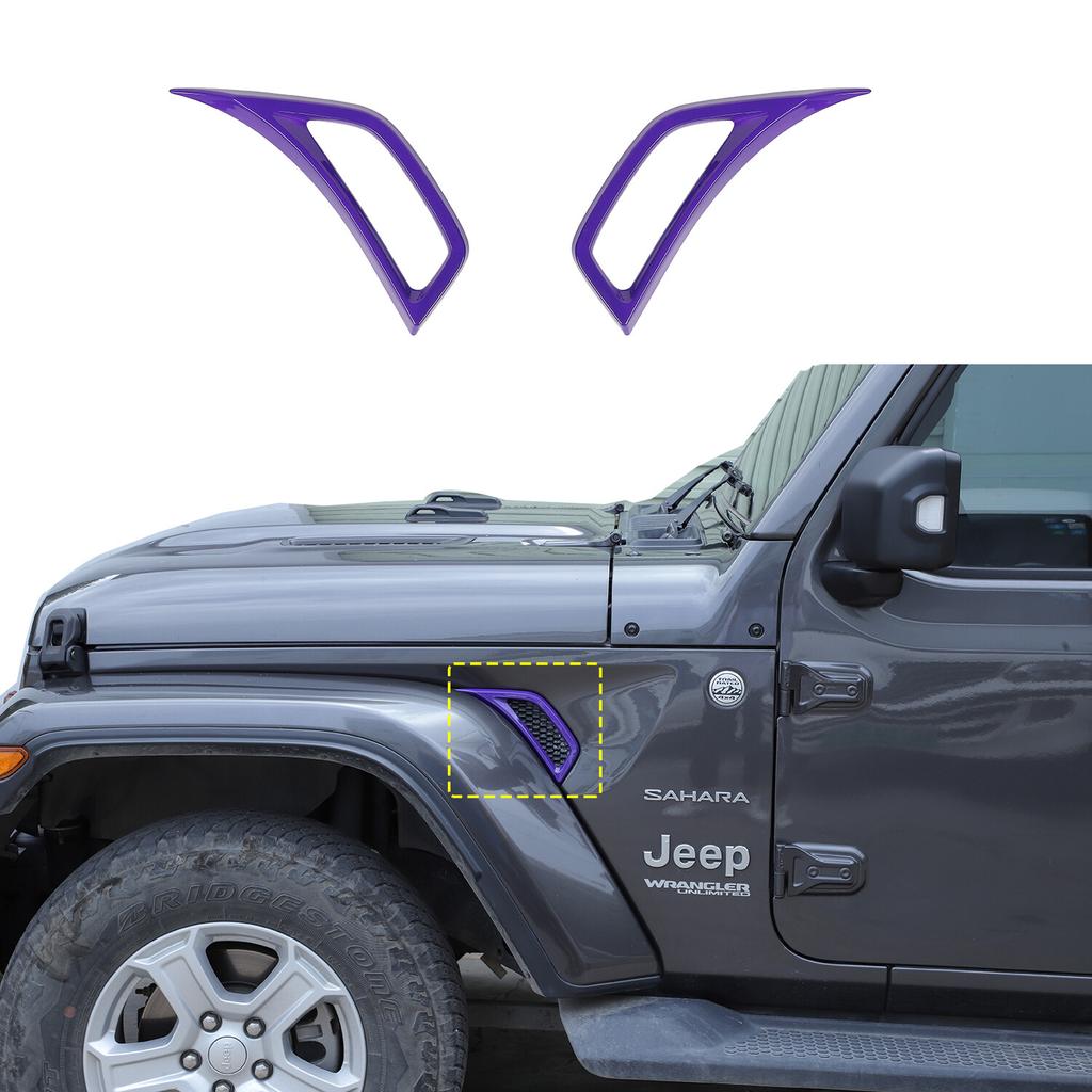 Декоративная накладка на боковой воздухозаборник в виде листа для Jeep Wrangler JL 18+ Фиолетовый