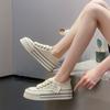 Модные женские парусиновые кроссовки, женская повседневная обувь, весна 2024, новые кроссовки, женская обувь на плоской подошве со шнуровкой, женская вулканизированная обувь