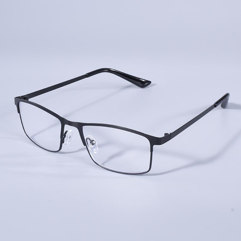 New Anti Blue Light Blocking Reading Glasses Men Metal Frame Business Prescription Computer Reader +100+150+200