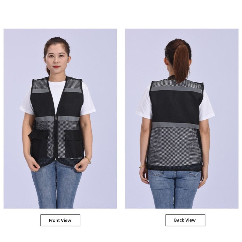 Mesh Safety Vest Sleeveless Style See-through Vest Men Women V-neck Vest  Summer Season