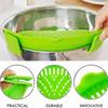 Silicone Kitchen Strainer Clip Pan Drain Rack Bowl Funnel Rice Pasta Vegetable Washing Colander Draining Excess Liquid Univers