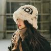 Big Head Squid Wool Hat for Women In Autumn and Winter Loose Warm Piles of Cold Hats Big Face Showing Face Small Knitted Ear Protection Hat