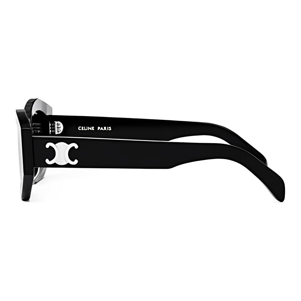 CELINE Diagonal Sunglasses Shiny Black/Smoke Unisex Eyewear CL40238U-01A