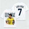 2026 Luis Daz Colombia No7 Football Tshirt Unisex Unisex Summer 100 Cotton Clothing Oversize Short Sleeved Top Streetwear Unisex