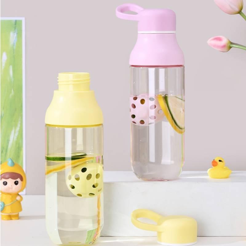 Elegant 600ml Summer Water Bottle For Women With Tea Infuser And Custom Logo