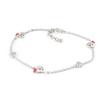 [G2483] - Red 'Love' Silver Bracelet