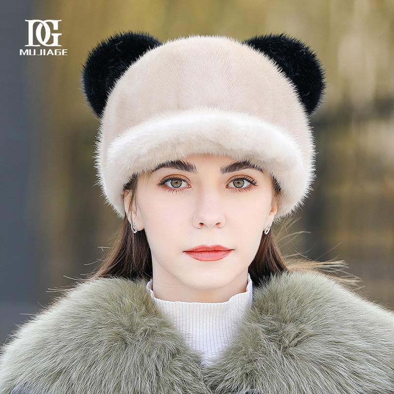 Mink Fur Hat Women's Winter Thickened Cute Cat Ear Hat Fashion Foreign Winter Cap