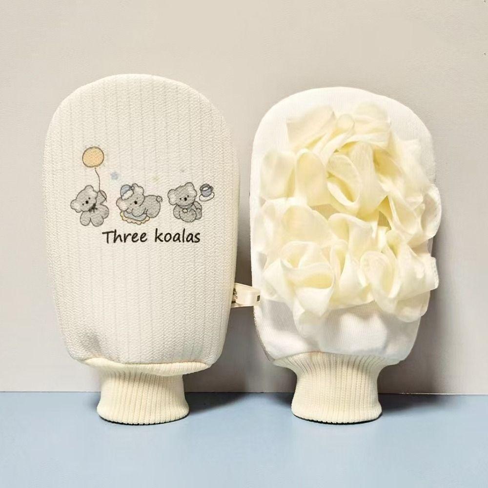 2-in-1 Bath Towel Mud Removal Bathing Cleaning Gloves Creative Bath Flower  Bathroom Spa
