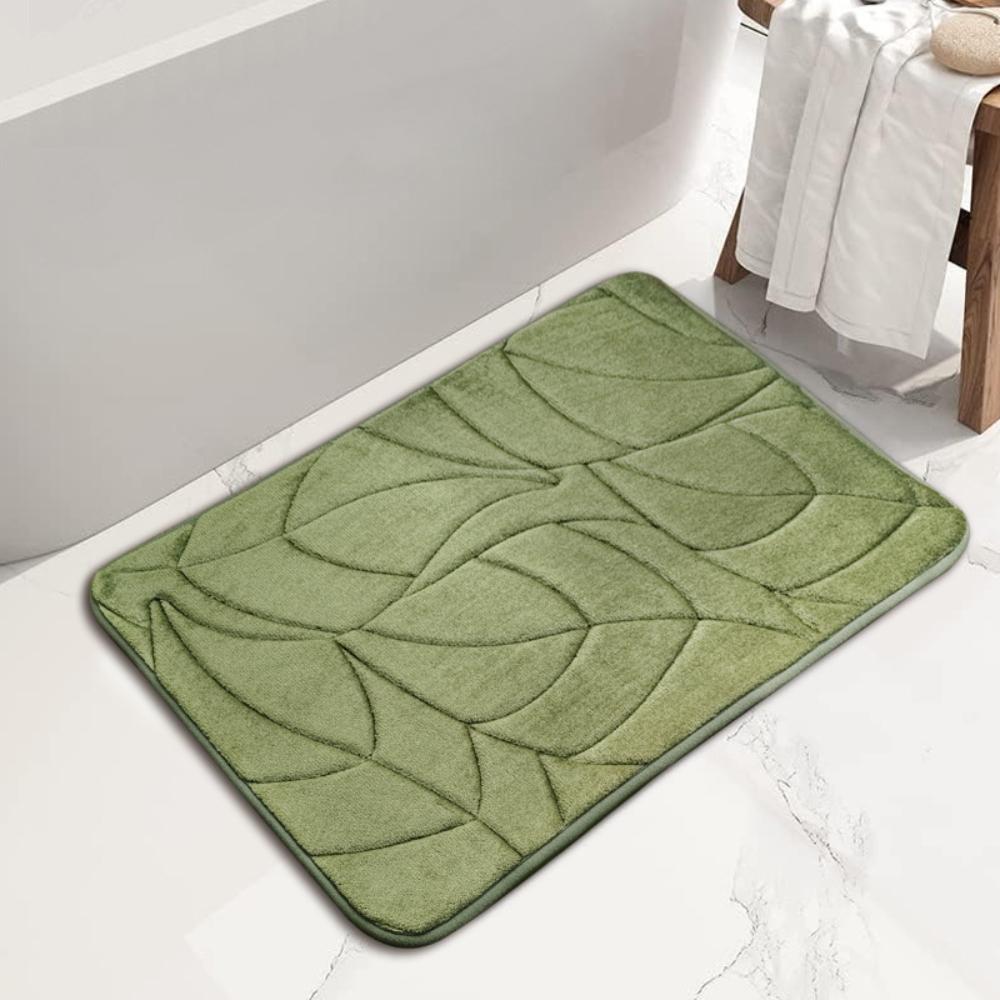 Bathroom Mat Flannel Carpet Simple Solid Color Quilted Bathroom Anti-Slip Mat Absorbent Mat Entry Step Mat