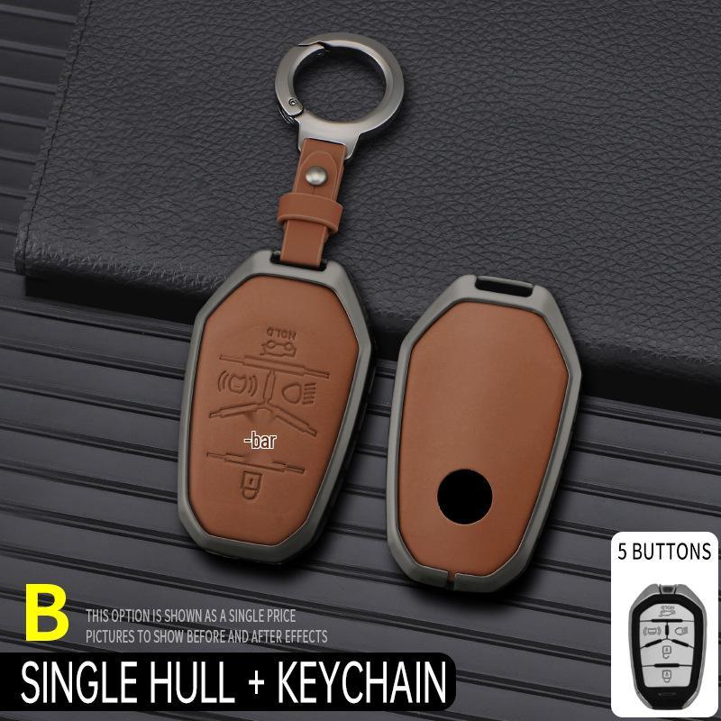 Натуральная кожаная крышка для ключа SsangYong Korando/Rexton, пряжка из сплава