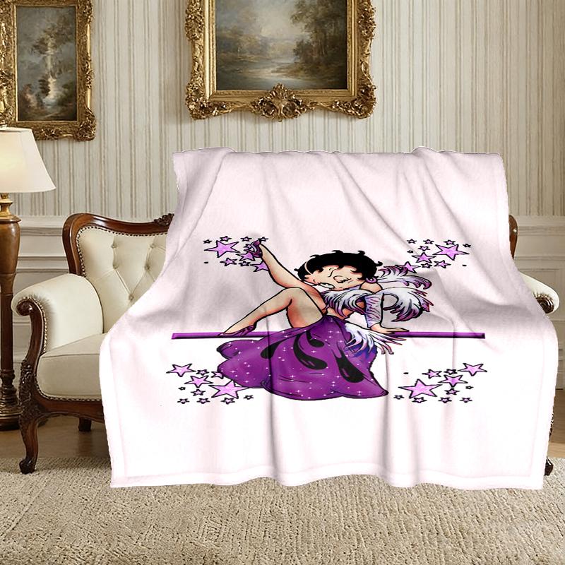 1pc Betty Boop Blanket, Super Cozy Printed Home Blanket, All-Season Warmth