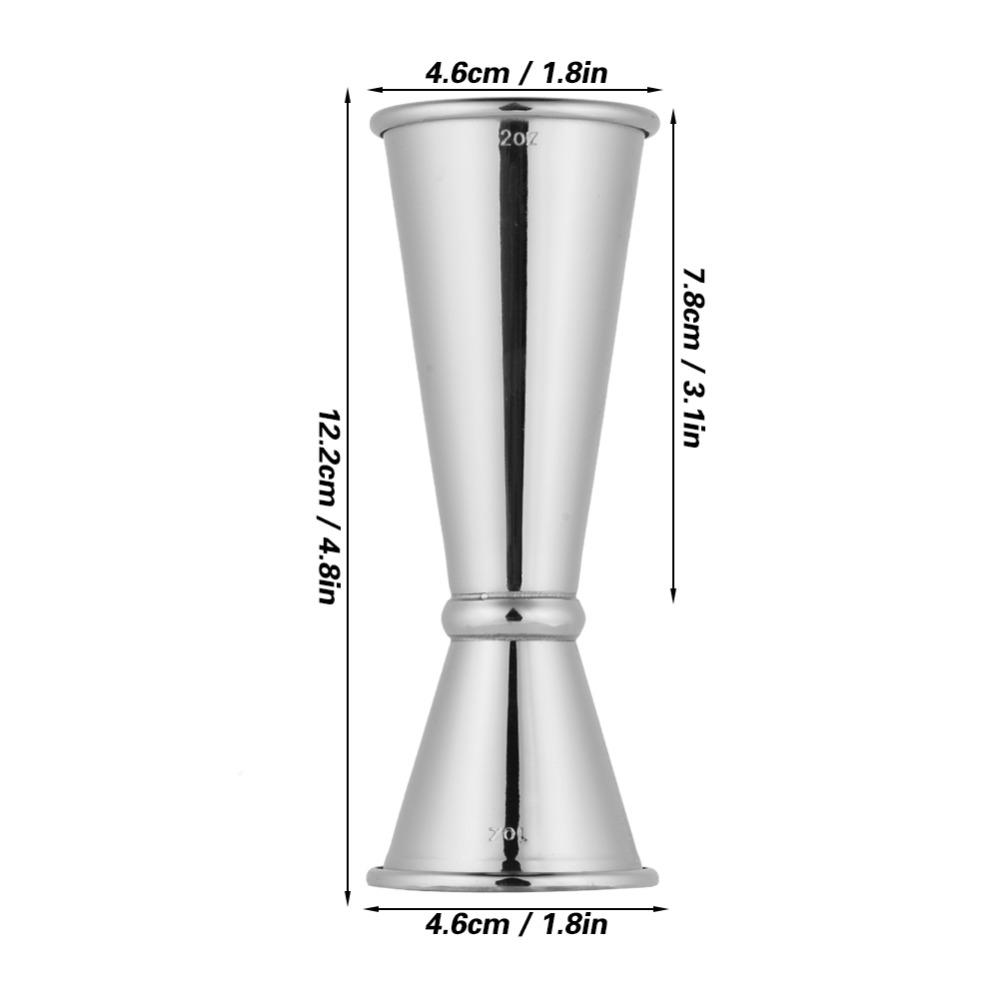 2pcs 304 Stainless Steel Double Jigger Double Sided Japanese Style Bar Measuring Cup 1oz/2oz Ounce Markings Cocktail Shaker Bar