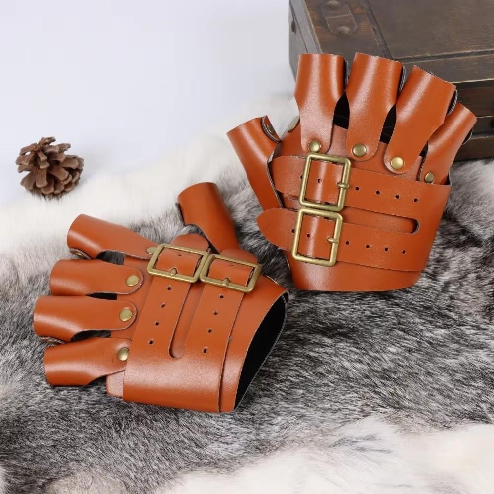 PU Leather Faux Leather Gloves Wristband Design Cosplay Gloves Steampunk Gloves Adventure Riding
