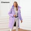 Cinemore Женская куртка, зима 2024, теплые длинные парки, верхняя одежда с капюшоном, женская одежда, модный пуховик, женское пальто 06