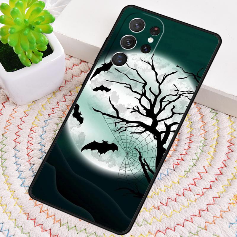 Vampire Bats Full Moon Halloween soft Phone Case For Samsung Galaxy note 10 pro S26 S25 S24 S23 S22 Ultra Plus S21 FE S20 Cover