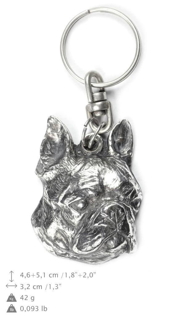 Boston Terrier, Boston Bull Terrier - Posrebrzany Brelok Z Psem, Ozdoba Torebki, Zawieszka Do Plecaka Marki Art-Dog