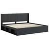 Bed Frame with Storage Space and Headboard Black 200 x 200 cm