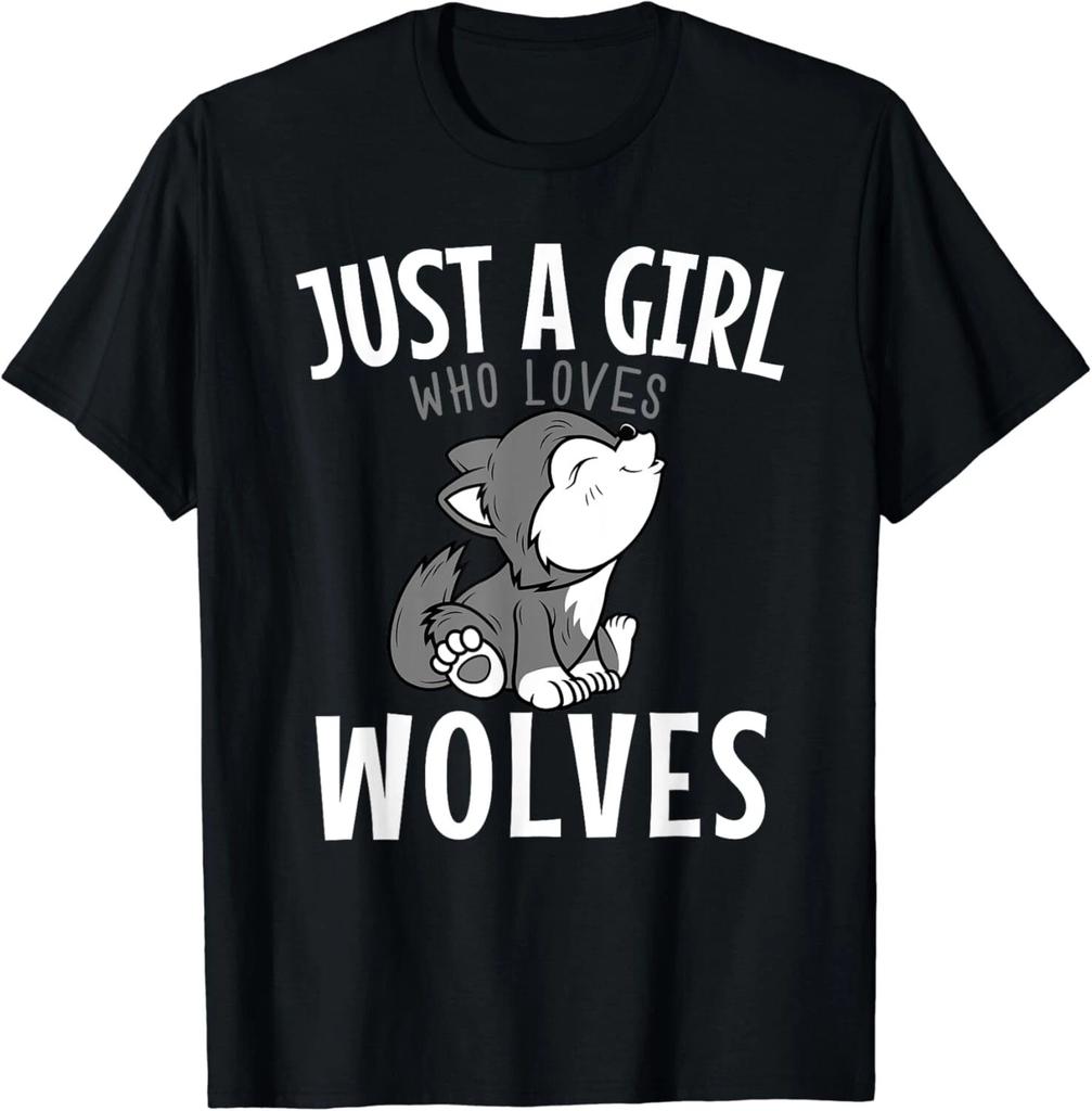 Just A Girl Who Loves Wolves Funny Wolf Doglike Lover Outfit Gift Unisex T-Shirt