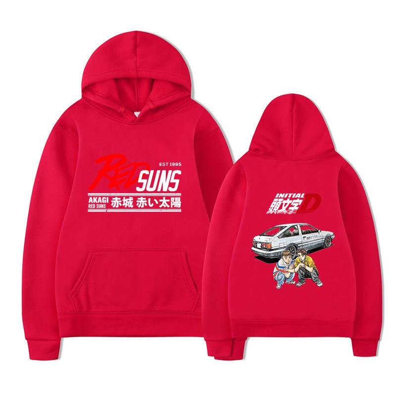 Anime Drift AE86 Initial D Graphic Hoodie Casual Goth Men Women Sweatshirt Fleece Oversized Couples Streetwear Hoodies