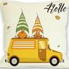 European and American Thanksgiving Decorative Pillow Cover Fashion Cartoon Autumn Harvest Pumpkin Letter Sunflower Print Pillow Pillow Cover