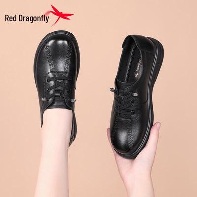 Женские туфли из натуральной кожи Red Dragonfly на мягкой подошве в стиле кэжуал - Весенне-осенние модели для мам