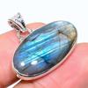 Natural Labradorite Gemstone 925 Solid Sterling Silver Gift Pendant 1.02" s6D36