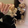 Богемные серьги-подвески с цветами и кисточками для женщин, винтажные, золотого цвета, преувеличенные, для вечеринки, подарок