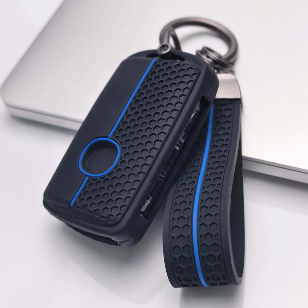 Key Holder Cover for Mazda cx5 cx9 cx30 cx-50 mx5 miata with Keychain Anti-Scratch Guard Shockproof Protection Soft Grip Texture Dust Resistant Cover