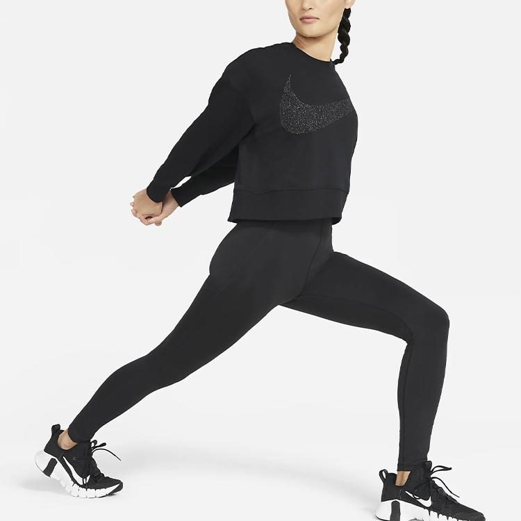 Nike Sweatshirts Women's Black Crew Neck Moderate Regular CU9015-010