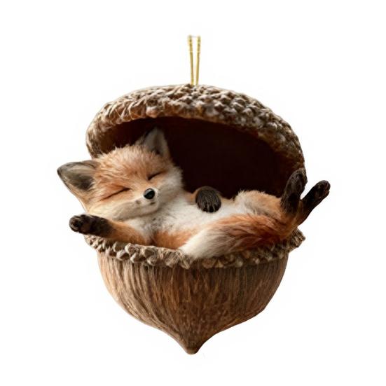 Уютные лесные желуди, 2D акриловые подвесные украшения в виде животных для рождественской елки, вечеринки в лесной тематике, домашнего декора