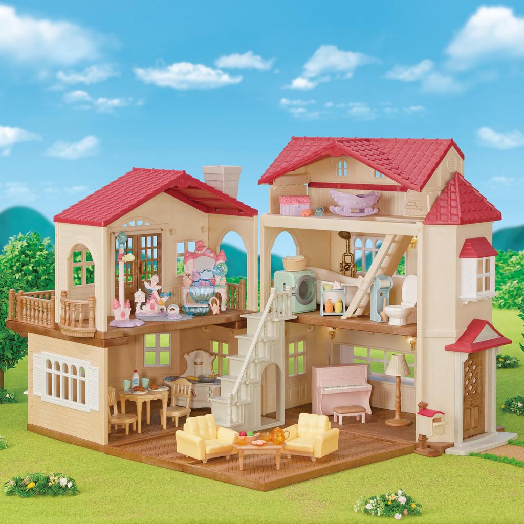 Sylvanian Families Furniture House with Red Roof Deluxe Furniture ST Mark Certification For Ages 3 and Up Toy Dollhouse Sylvanian Families EPOCH [Big