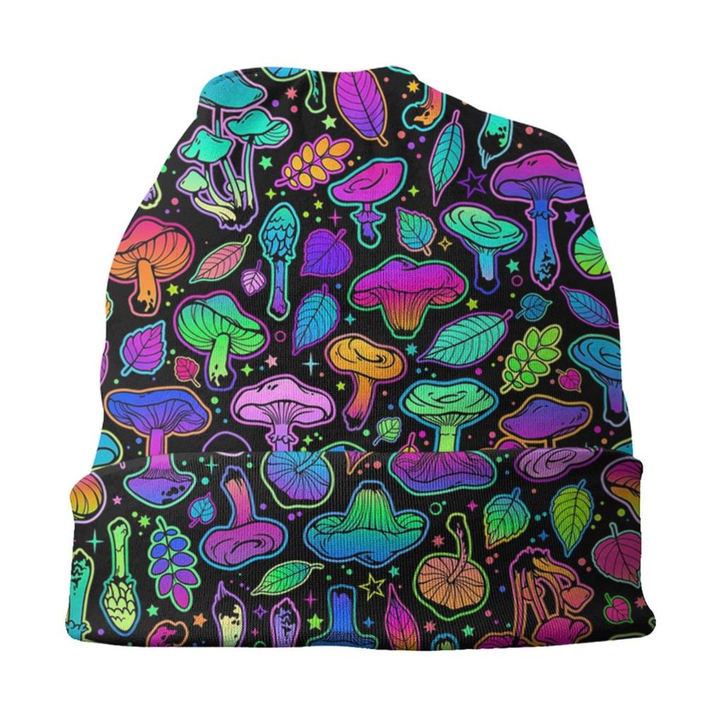 Psychedelic Magic Mushrooms Bonnet Hat Knit Hat Unisex Women Cool Unisex Winter Warm Skullies Beanies Caps