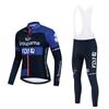 Mens Long Sleeve Cycling Jersey Set Breathable Quick-Dry Road Bike Outfit With Team Designs