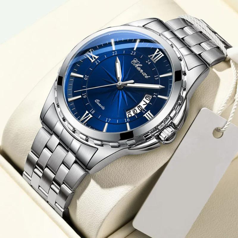 Chenxi НОВЫЕ мужские часы модные спортивные кварцевые календарные водонепроницаемые светящиеся часы из нержавеющей стали мужские подарки