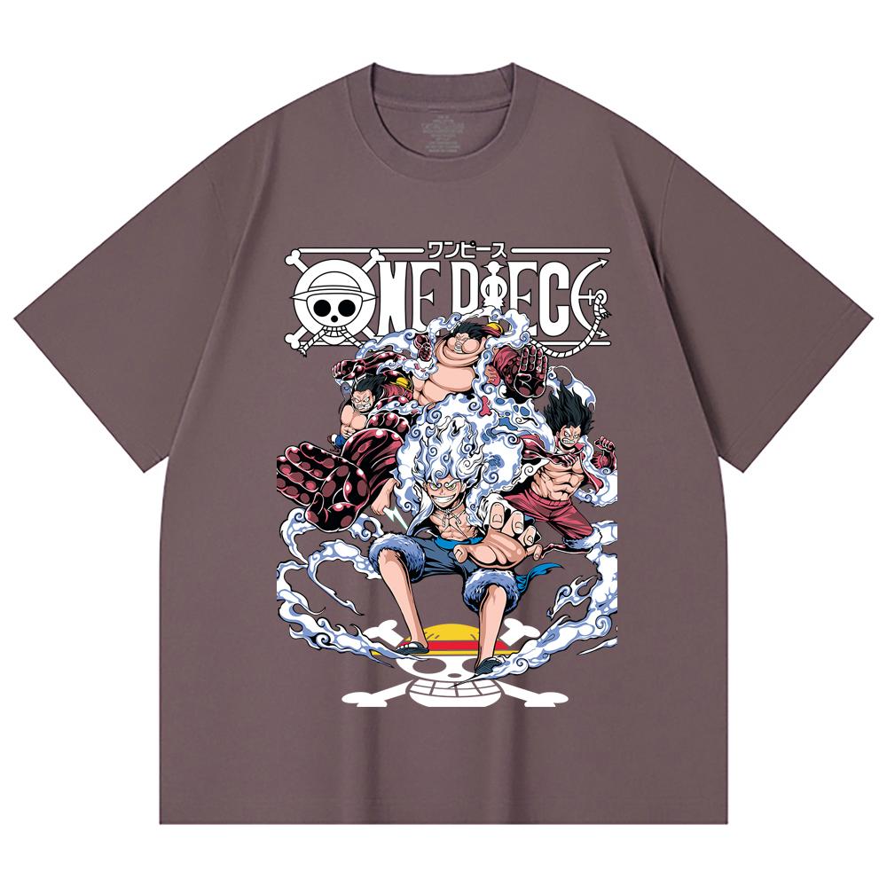 230 Gsm 100% Cotton One Piece V30 Luffy Gears Print Unisex Heavy Cotton T Shirt