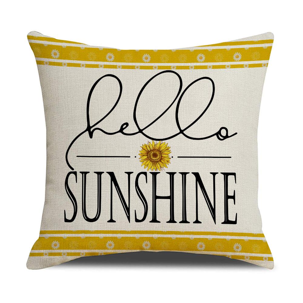 Новая Свежая Наволочка с Маленькими Маргаритками, Линейный Принт, Подсолнух, Для Дома, Гостиной, Дивана, Подушка, Подушка