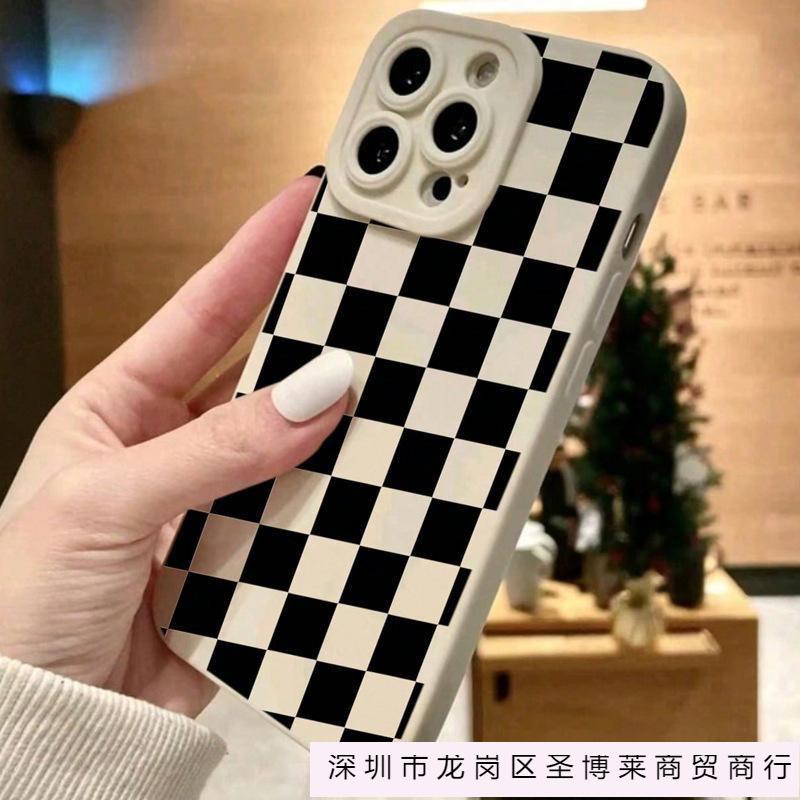 Черно-белая клетка подходит для чехла на телефон Apple 17promax iPhone16/15 ангельский глаз 14 противоударный 13pro