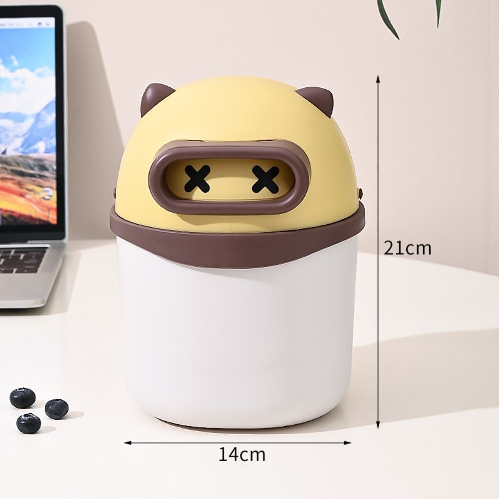 Мусорные баки Настольная корзина для бумаг Держатель для косметики Мини-мусорные баки с крышкой Прикроватная тумбочка