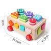 Wooden Multi-Colored Shape Sorting Car Toy For Early Childhood Education Hand-Eye Coordination And Color Shape Recognition