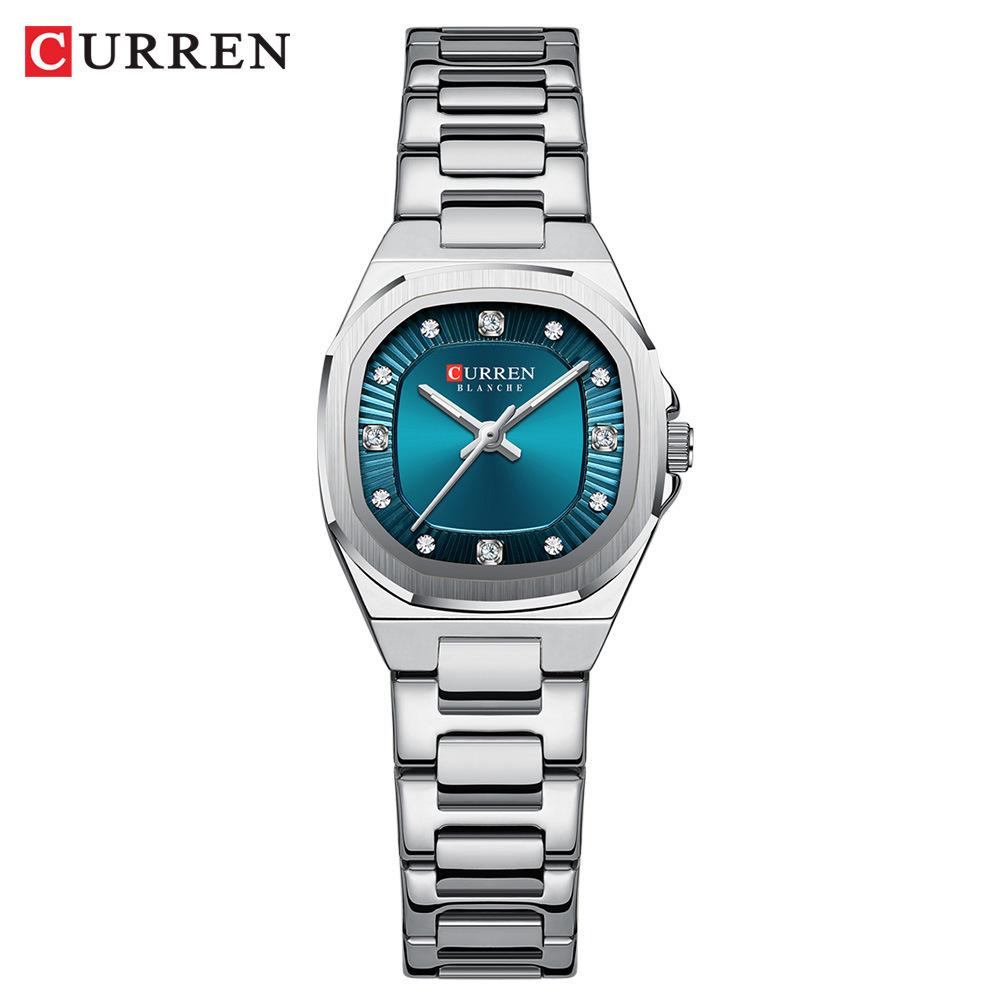 CURREN 9104 Женские кварцевые часы с браслетом из стали, повседневные, модные