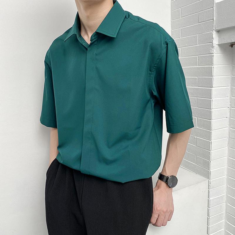 INCERUN Мужские рубашки с короткими рукавами и пуговицами спереди, S-5XL