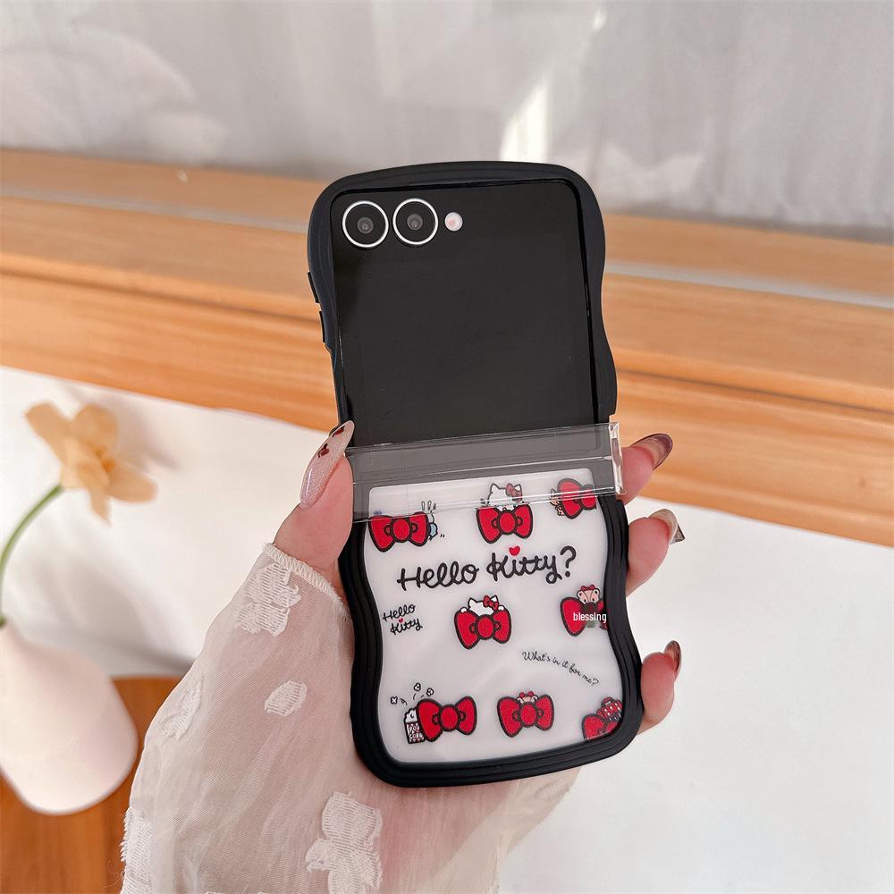 Защитный чехол Hello Kitty для серии Samsung Galaxy Z Flip с ремешком