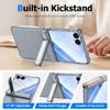 Hinge Protection Kickstand Phone Case for Samsung Galaxy Z Flip8, PC + TPU Foldable Cover-Grey