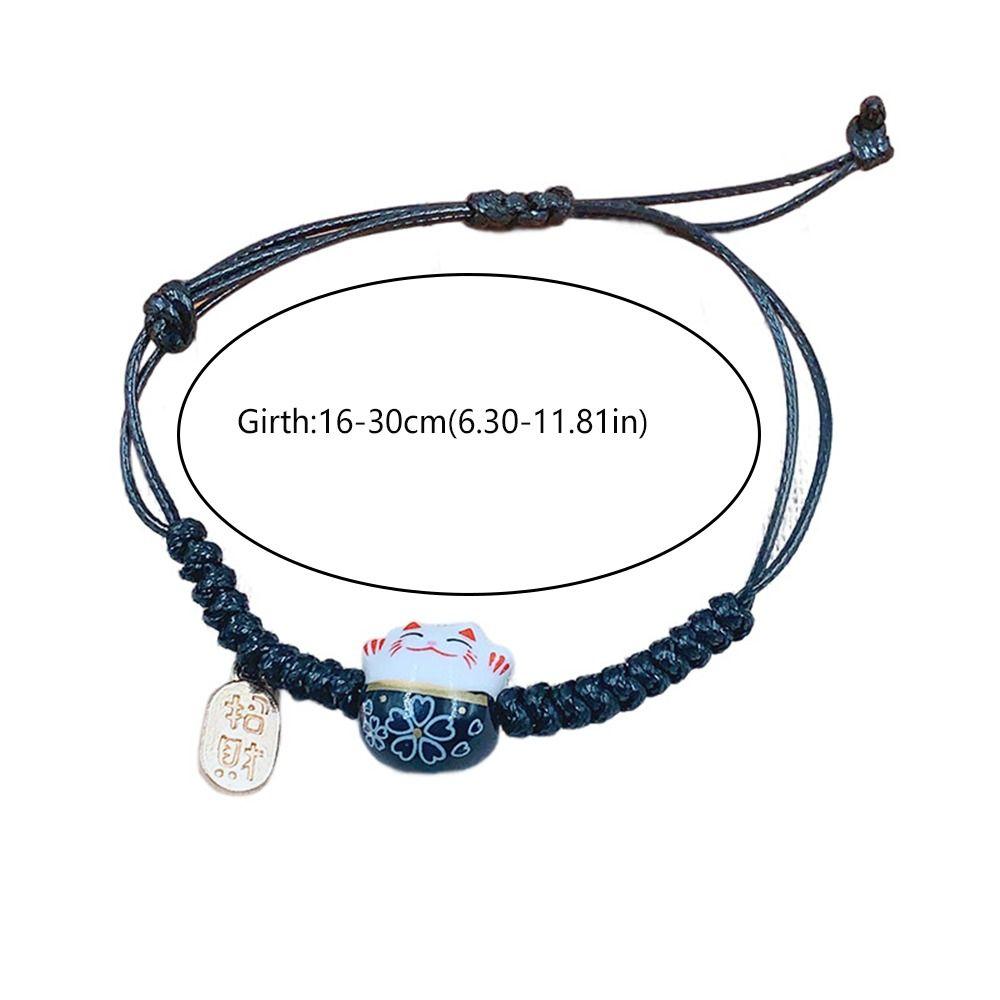 Браслет-веревочка ручной работы Манеки-неко Женский браслет на руку Креативное плетение красной веревочкой Мужской