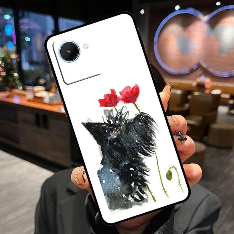 Милый чехол с собакой Шотландский Терьер для Realme GT7 Pro GT6 11 12 13 14 15 Pro Plus C55 C53 C35 C33 C61 C65 C67 C53 C71 C75