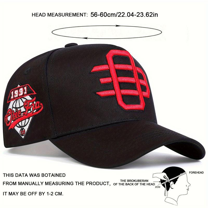 Unisex Letter OE Embroidery Side 1991 Hat Adjustable Hip Hop Baseball Cap Sun Caps Spring Autumn Outdoor Travel for Women Men Hats