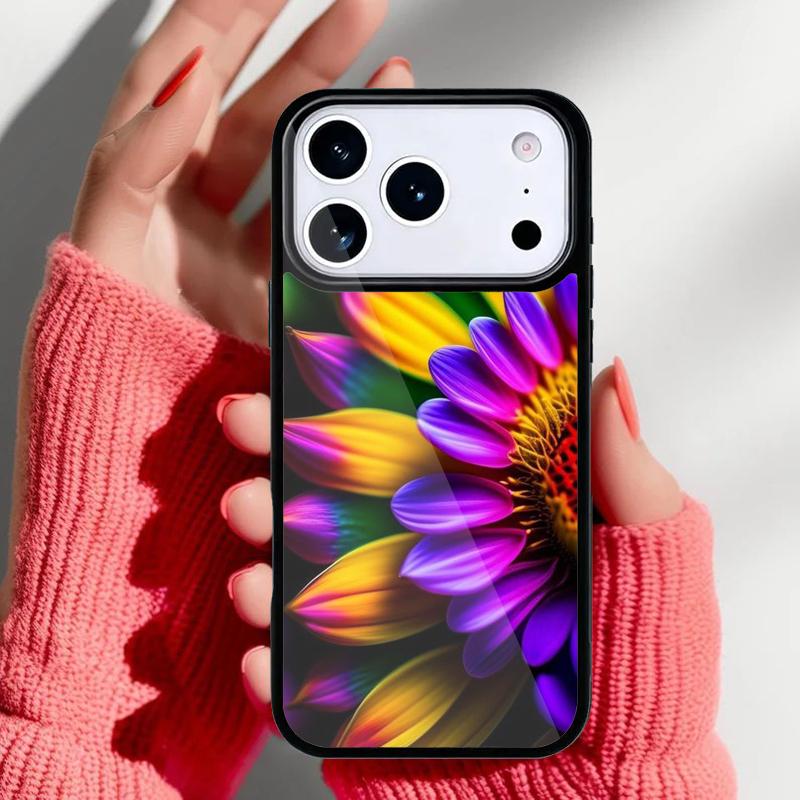 Чехол-накладка для iPhone 17 16 15 14 13 Pro Max с рисунком «Радужный цветок» для 12 11 Pro Coque